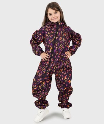 Waterproof Softshell Overall Comfy Fire Print Jumpsuit