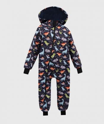 Waterproof Softshell Overall Comfy Happy Dino Jumpsuit