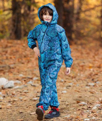 Waterproof Softshell Overall Comfy Snake Blue Jumpsuit
