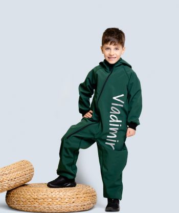Waterproof Softshell Overall Comfy Forest Green Jumpsuit