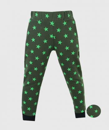 Everyday Pockets Pants Stars Green