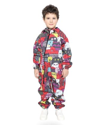 Waterproof Softshell Overall Comfy Katter Och Hjärtan Jumpsuit