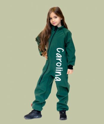Waterproof Softshell Overall Comfy Forest Green Bodysuit